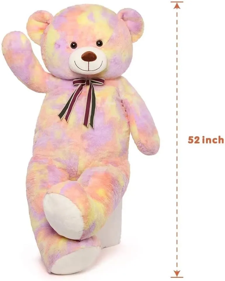 Valentine, Christmas, component Birthday. Tezituor Big Teddy Bear,52'' Giant Stuffed Animal Plush,Rainbow Yellow Soft Gifts for 