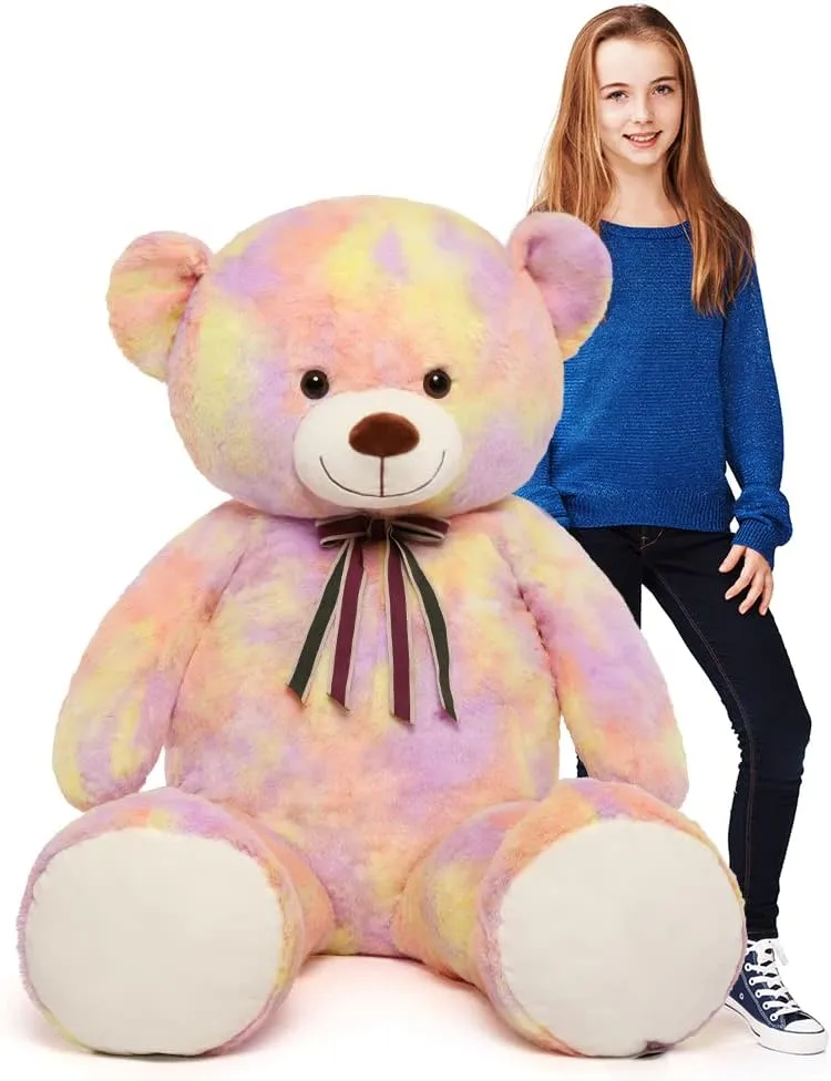 Valentine, Christmas, component Birthday. Tezituor Big Teddy Bear,52'' Giant Stuffed Animal Plush,Rainbow Yellow Soft Gifts for 