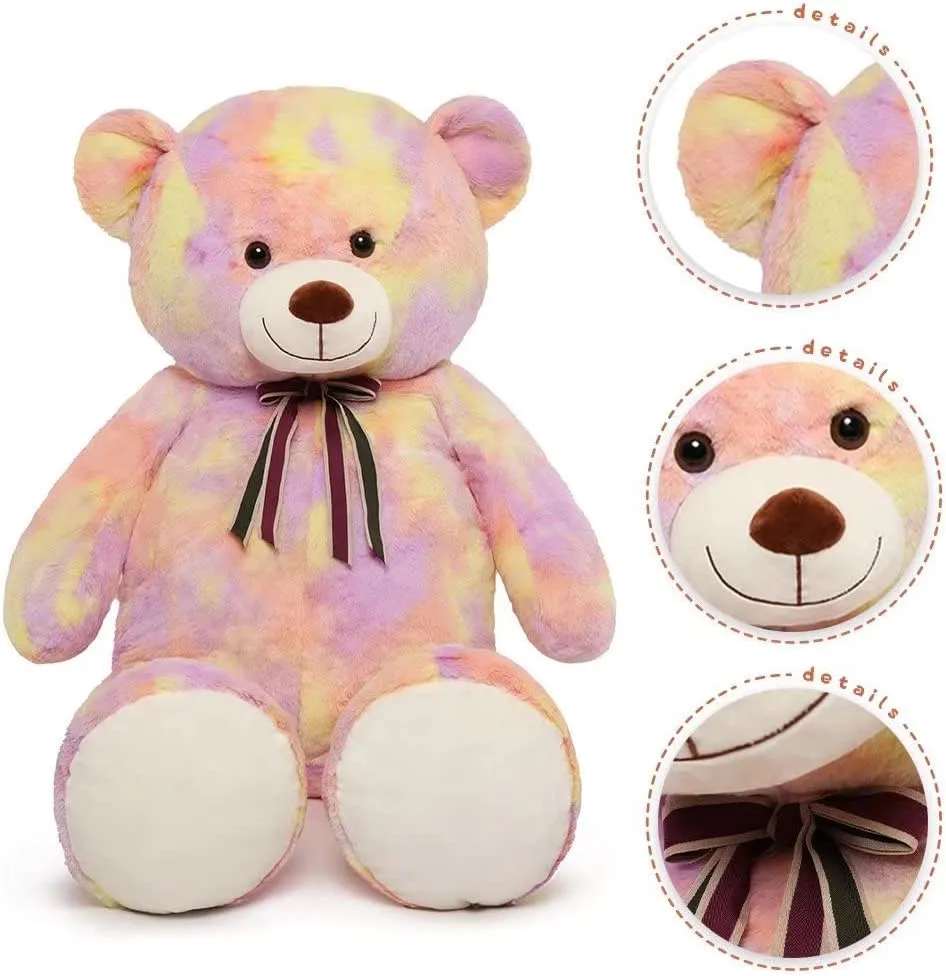 Valentine, Christmas, component Birthday. Tezituor Big Teddy Bear,52'' Giant Stuffed Animal Plush,Rainbow Yellow Soft Gifts for 