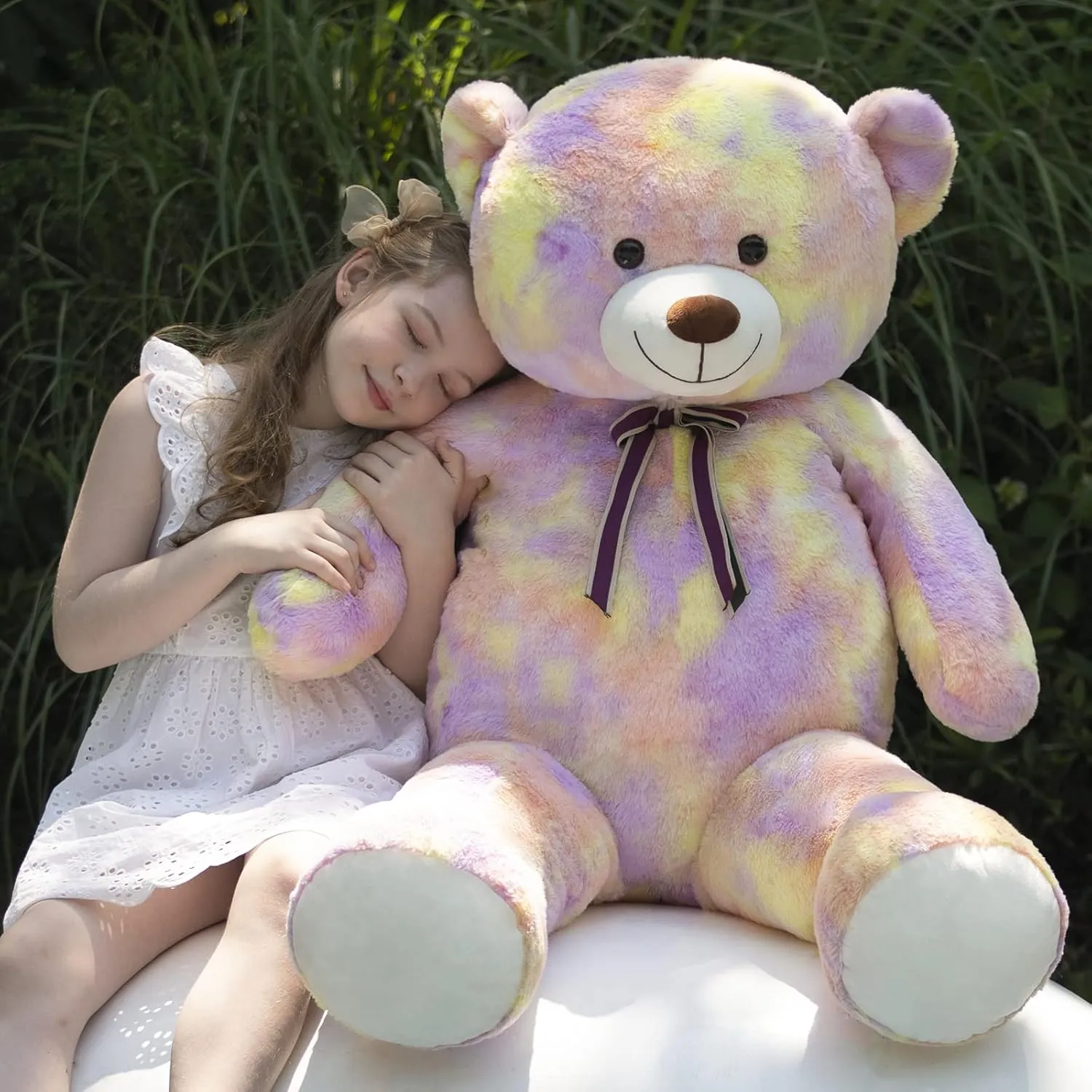 Valentine, Christmas, component Birthday. Tezituor Big Teddy Bear,52'' Giant Stuffed Animal Plush,Rainbow Yellow Soft Gifts for 