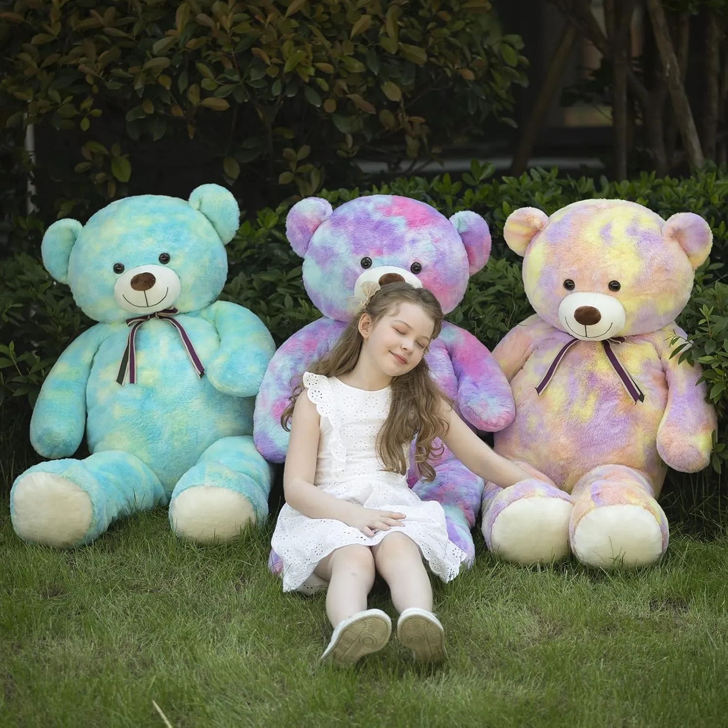 Valentine, Christmas, component Birthday. Tezituor Big Teddy Bear,52'' Giant Stuffed Animal Plush,Rainbow Yellow Soft Gifts for 