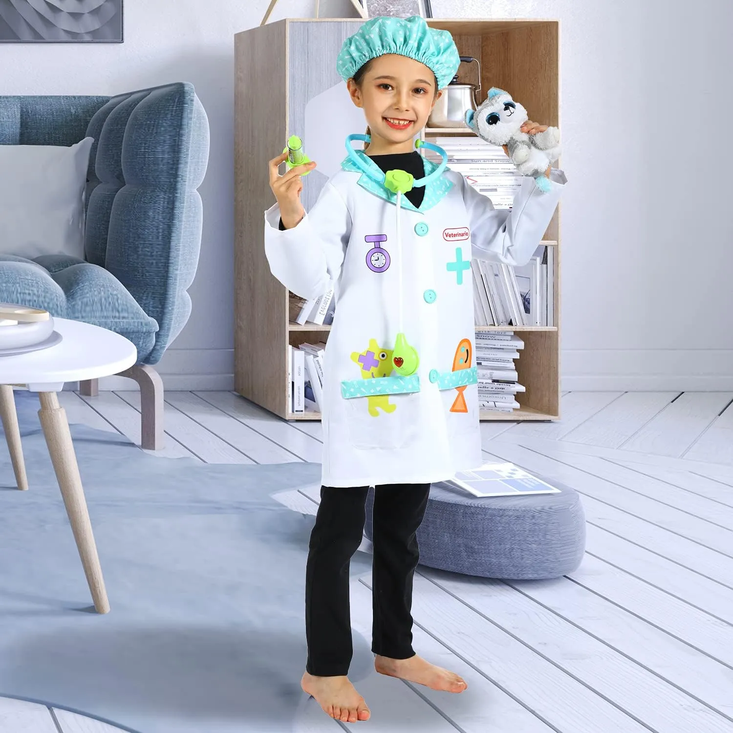 Veterinarian Role Play Costume,Doctor Costume Set,Kids Cotton Doctor Scrubs for Boys and Girls Sincere ordeal funding coalescence indigenous Party 