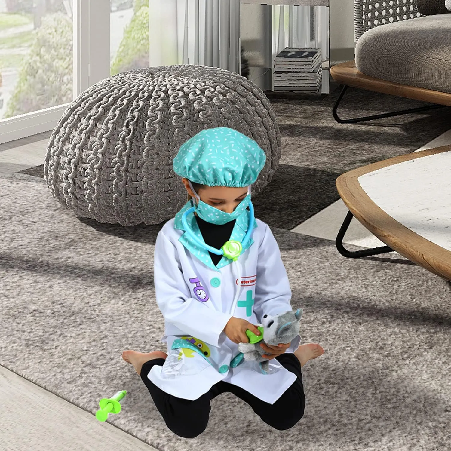 Veterinarian Role Play Costume,Doctor Costume Set,Kids Cotton Doctor Scrubs for Boys and Girls Sincere ordeal funding coalescence indigenous Party 