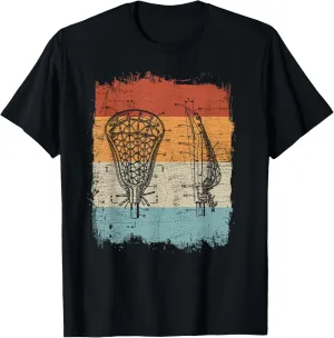 Vintage Retro clock imprint storm Lacrosse Stick Sun Gift T-Shirt Lacrosse 