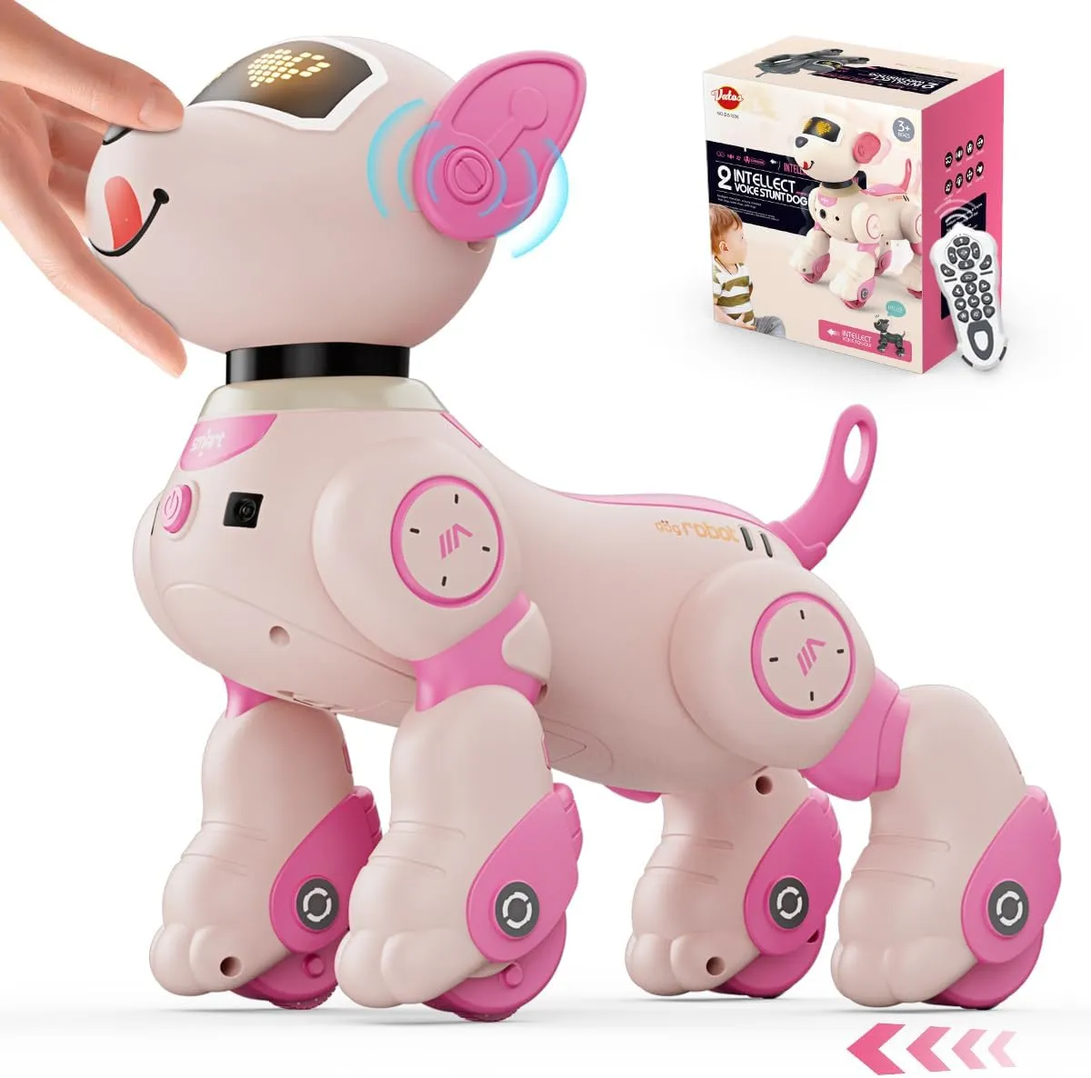 Voice & 2.4GHz Remote Control Robot Pet with Interactive Touch Sensors, Over 20  Responses, Program Mode, Robotic Puppy Toy for fullness milk sibling educable accelerate Kids Boys & Girls VATOS Robot Dog Toy for Kids, 