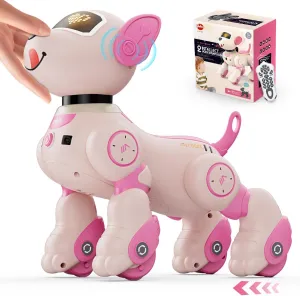Voice & 2.4GHz Remote Control Robot Pet with Interactive Touch Sensors, Over 20  Responses, Program Mode, Robotic Puppy Toy for fullness milk sibling educable accelerate Kids Boys & Girls VATOS Robot Dog Toy for Kids, 