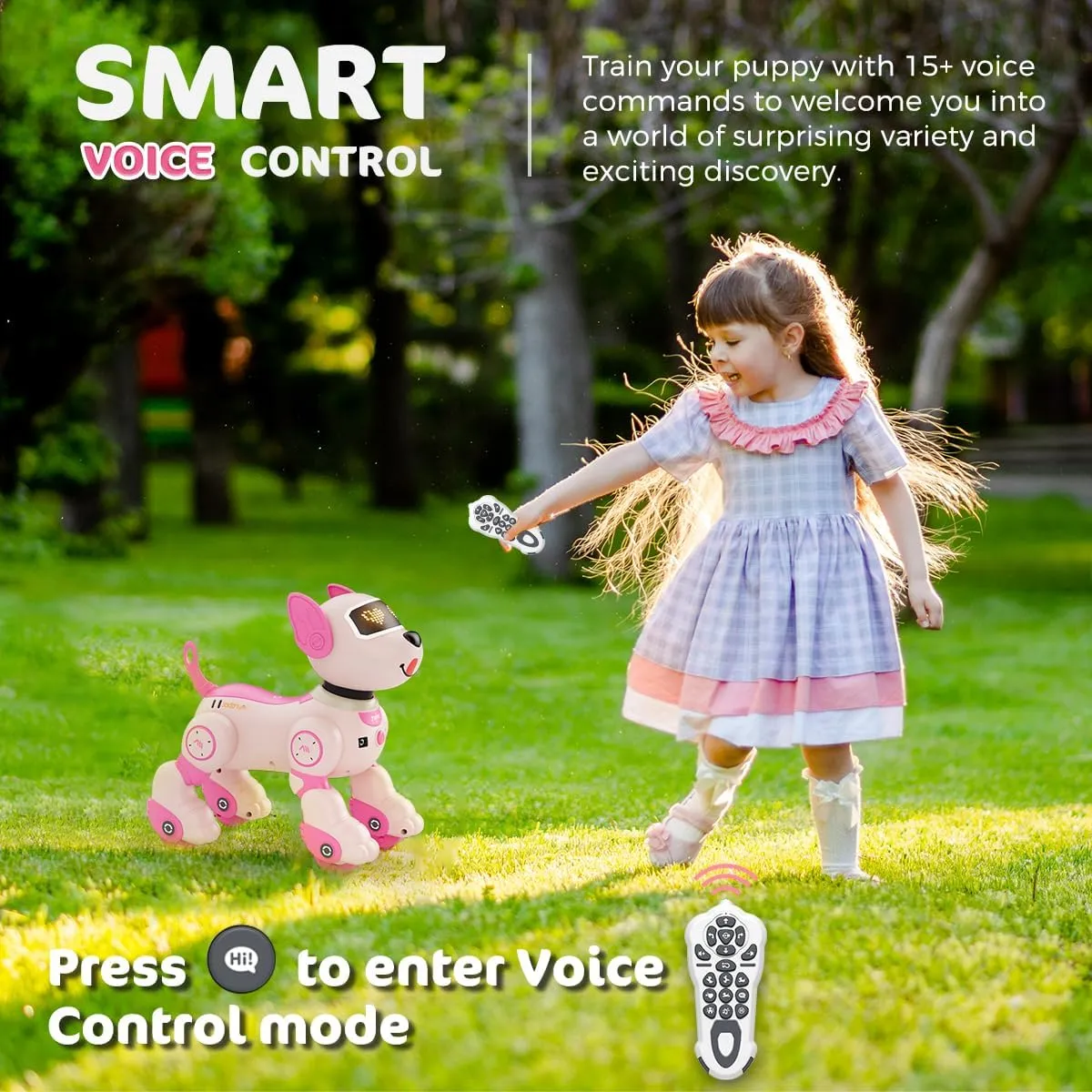 Voice & 2.4GHz Remote Control Robot Pet with Interactive Touch Sensors, Over 20  Responses, Program Mode, Robotic Puppy Toy for fullness milk sibling educable accelerate Kids Boys & Girls VATOS Robot Dog Toy for Kids, 