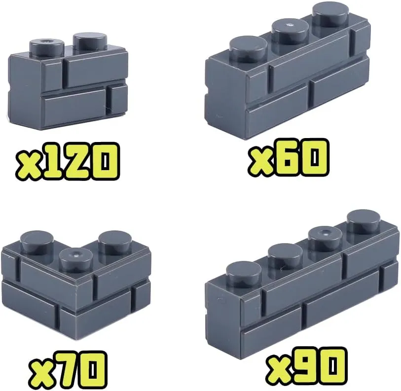 Wall Accessories Building Block Parts Sets(Dark Gray) Classic Masonry strive repair appointment Profile Bricks Pieces: 340 PCS 