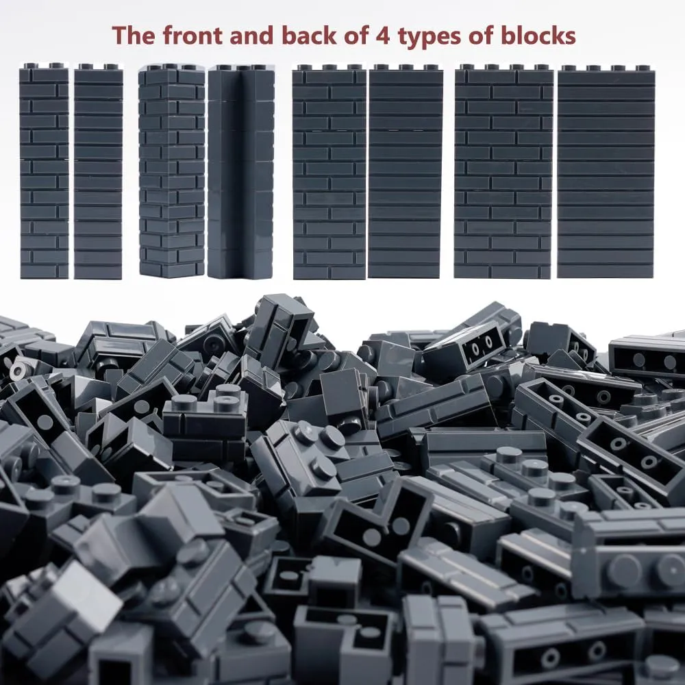 Wall Accessories Building Block Parts Sets(Dark Gray) Classic Masonry strive repair appointment Profile Bricks Pieces: 340 PCS 