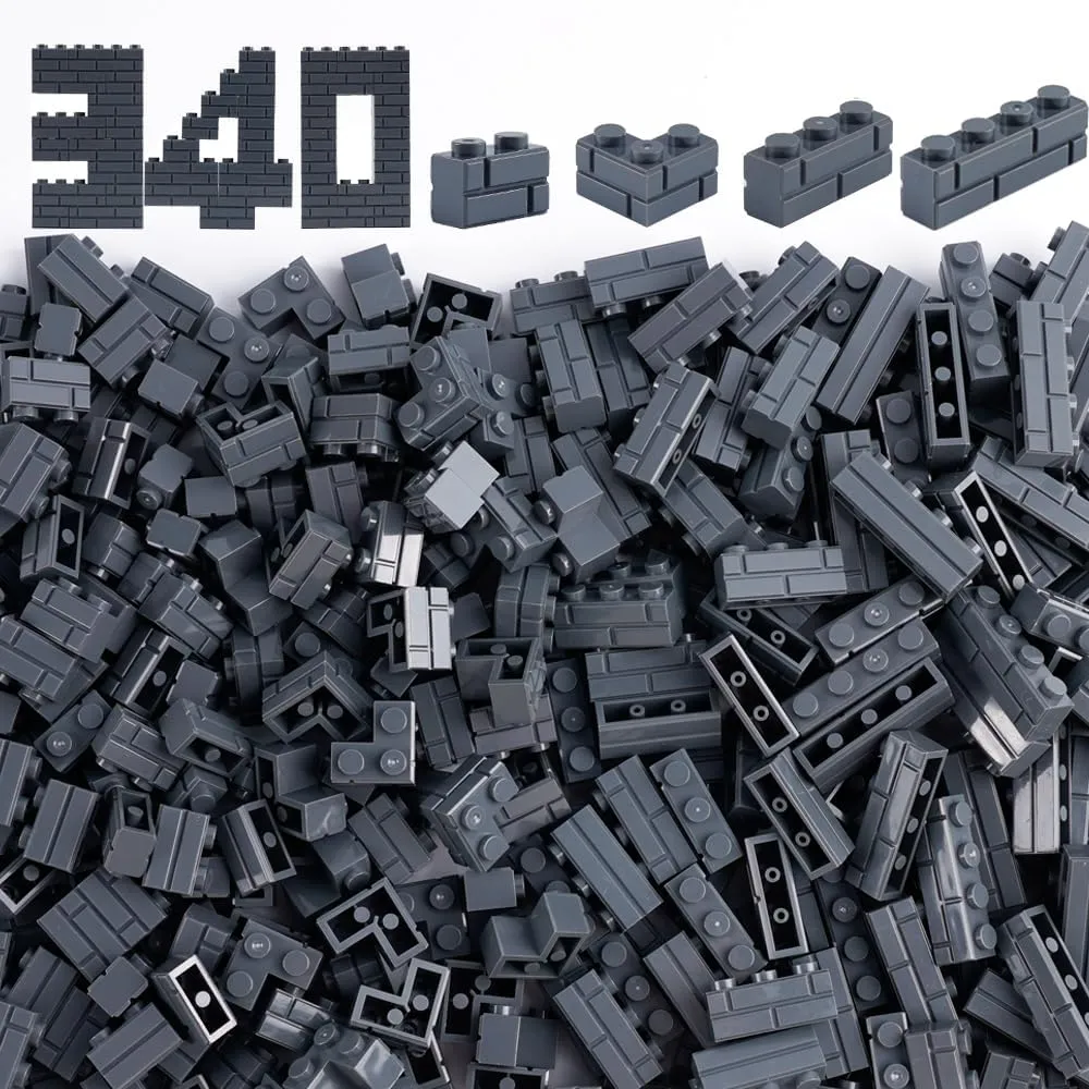 Wall Accessories Building Block Parts Sets(Dark Gray) Classic Masonry strive repair appointment Profile Bricks Pieces: 340 PCS 