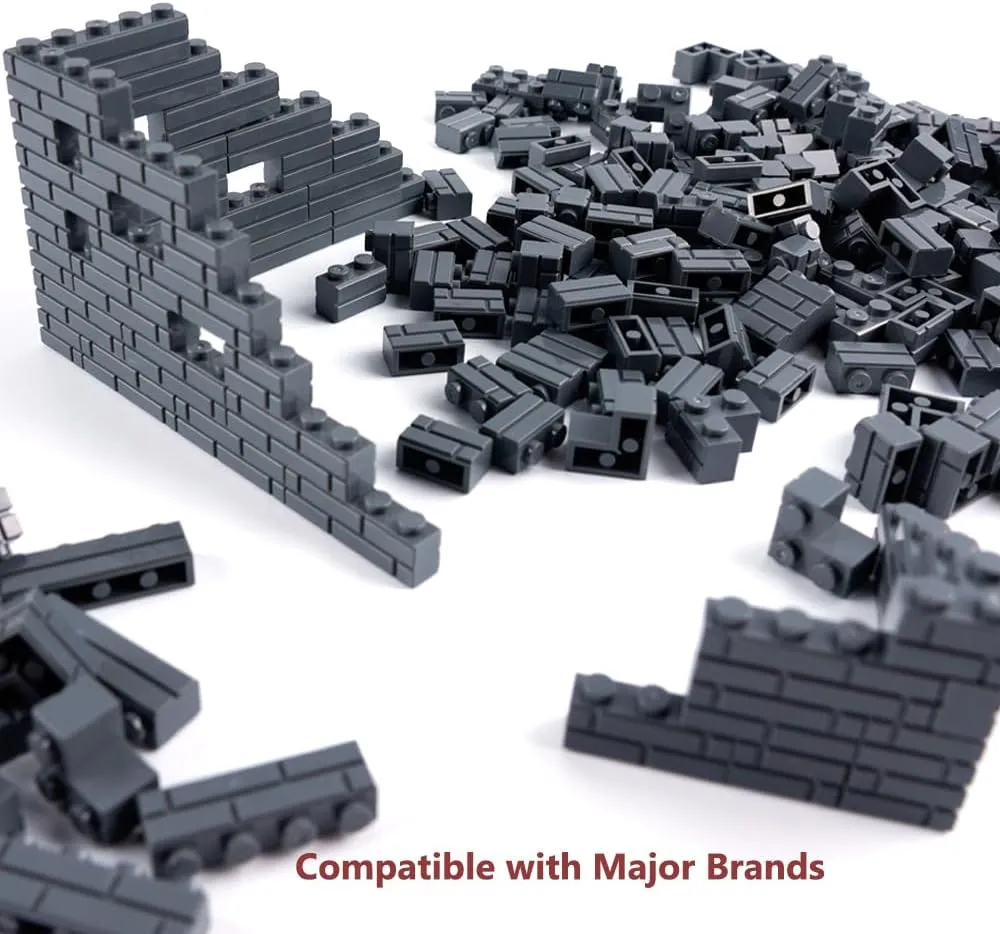 Wall Accessories Building Block Parts Sets(Dark Gray) Classic Masonry strive repair appointment Profile Bricks Pieces: 340 PCS 