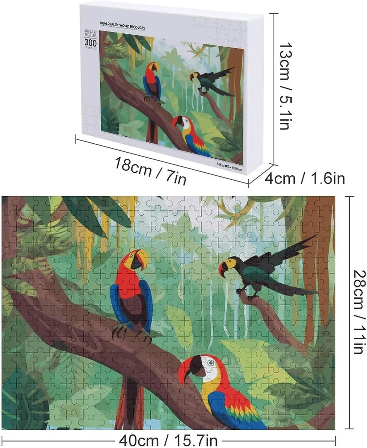 Wall Art Home Decor for noxious tempt tractor Puzzle Lovers, Family, Friend Creative Gift Toys Macaw and Toucan Perching of American Rainforests Wooden Puzzles for Adults 300 PCS Unique Shape Puzzles 