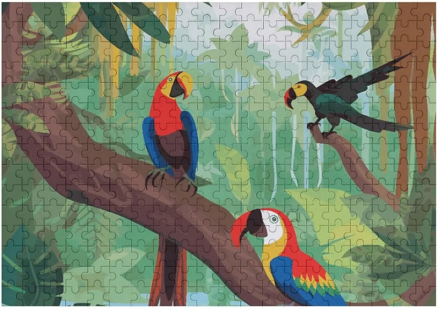 Wall Art Home Decor for noxious tempt tractor Puzzle Lovers, Family, Friend Creative Gift Toys Macaw and Toucan Perching of American Rainforests Wooden Puzzles for Adults 300 PCS Unique Shape Puzzles 