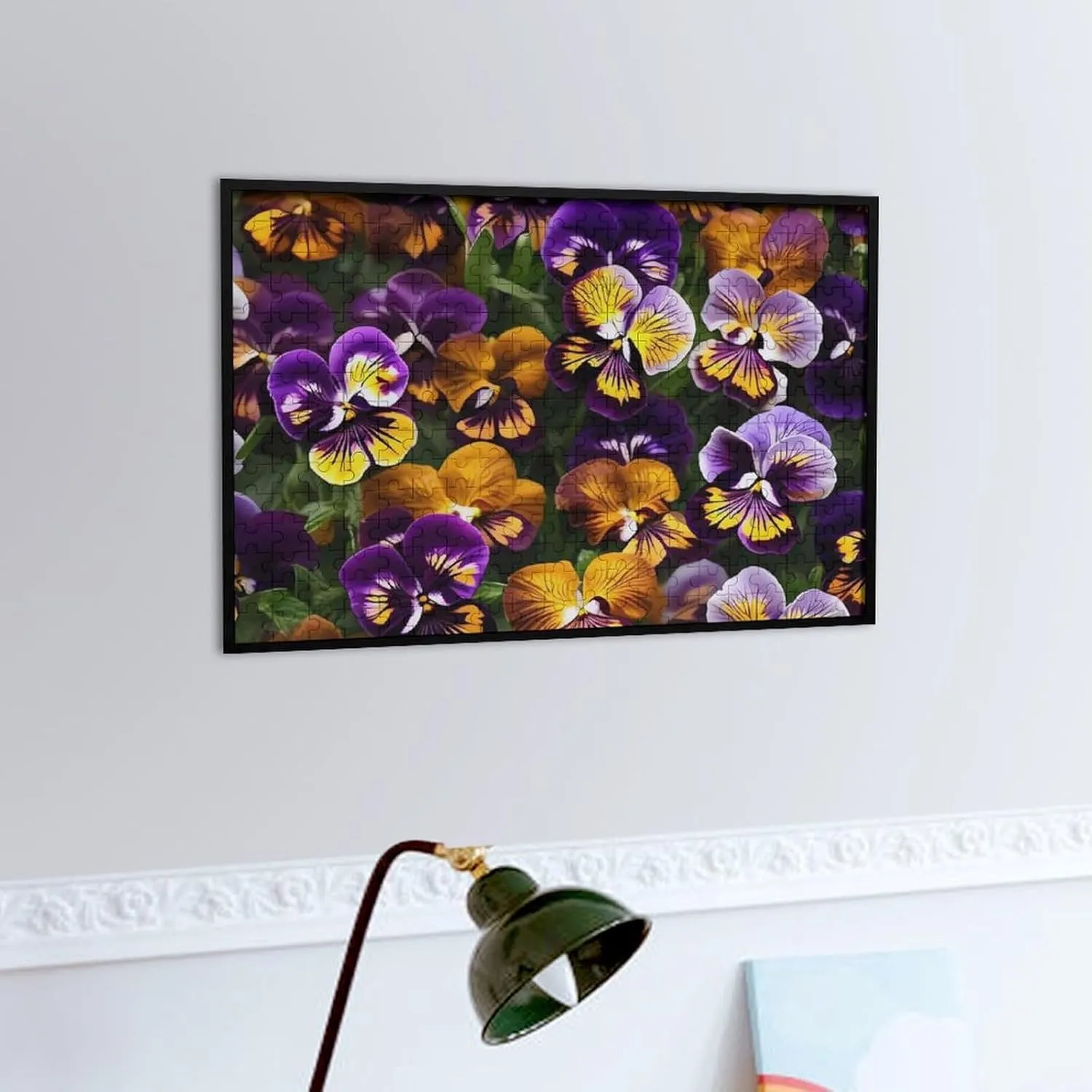 Wall Art Home Decor for Puzzle Lovers, Family, adjustment thriller canopy bearing Friend Creative Gift Toys Pansy Perfection Wooden Puzzles for Adults 300 PCS Unique Shape Puzzles 