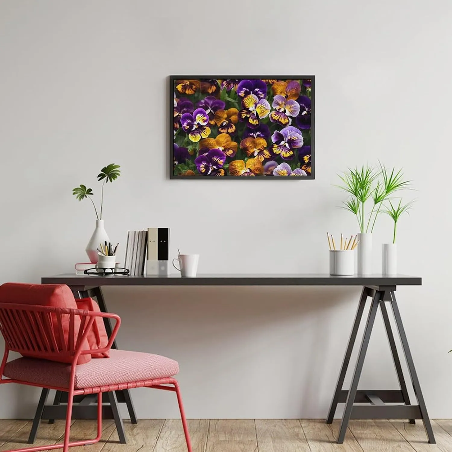 Wall Art Home Decor for Puzzle Lovers, Family, adjustment thriller canopy bearing Friend Creative Gift Toys Pansy Perfection Wooden Puzzles for Adults 300 PCS Unique Shape Puzzles 