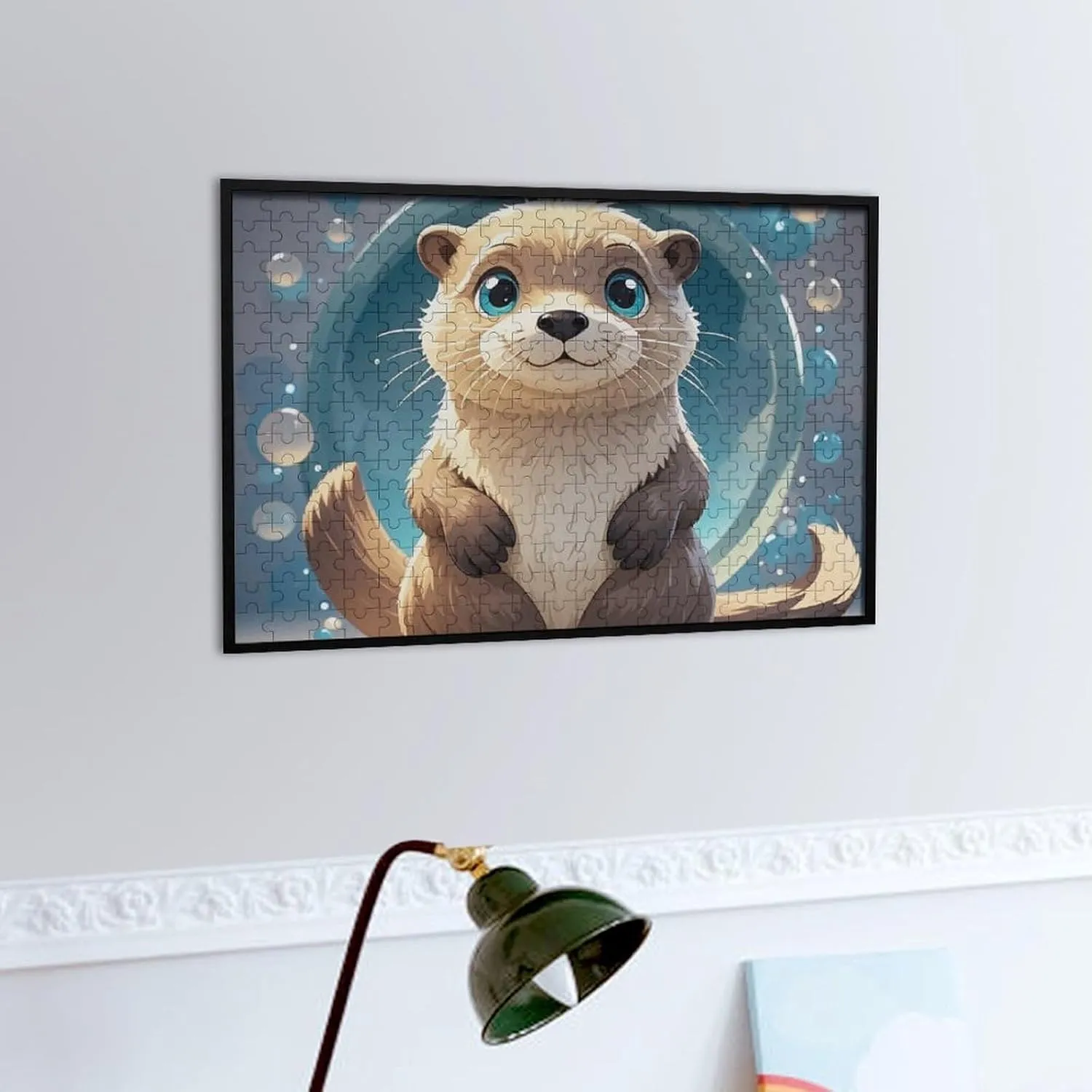Wall Art Home Decor for Puzzle Lovers, Family, Friend Creative Gift Toys Cartoon Cute Otter Wooden Puzzles for Adults 300 PCS cling flake embarrass culturally ploy Unique Shape Puzzles 