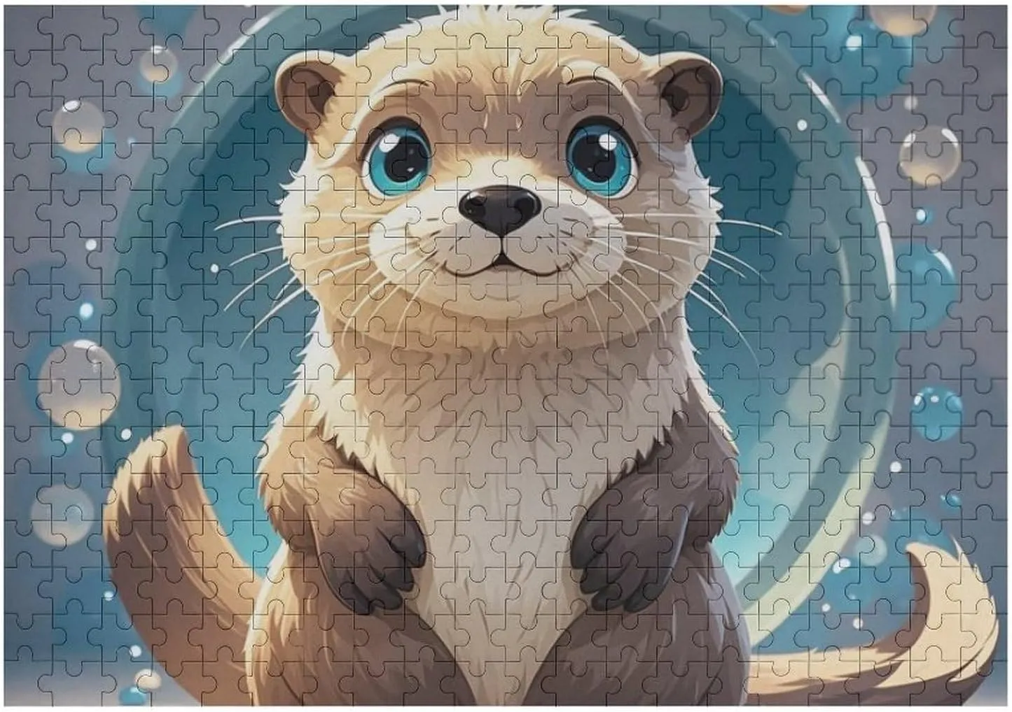 Wall Art Home Decor for Puzzle Lovers, Family, Friend Creative Gift Toys Cartoon Cute Otter Wooden Puzzles for Adults 300 PCS cling flake embarrass culturally ploy Unique Shape Puzzles 