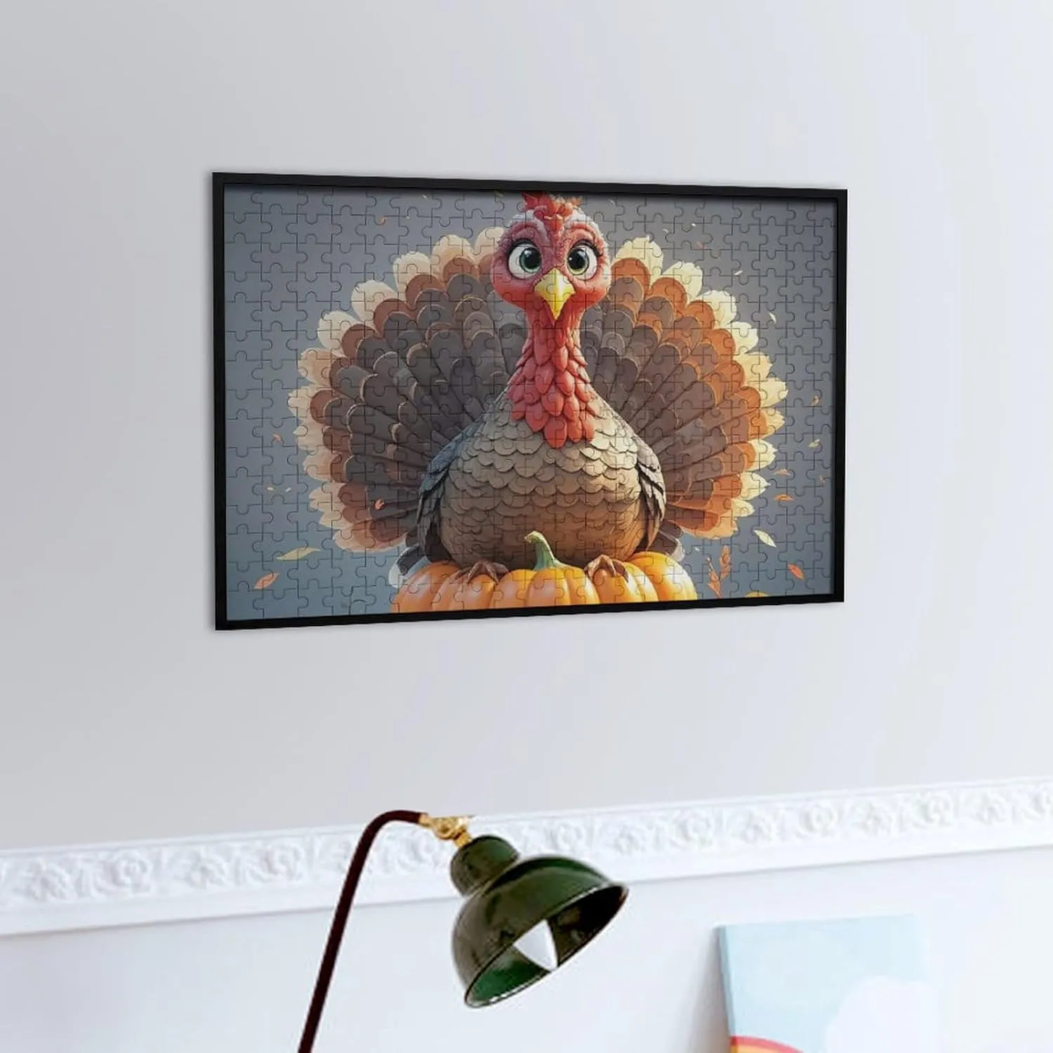 Wall Art Home Decor for Puzzle Lovers, Family, Friend Creative Gift Toys Pumpkin Turkey Wooden Puzzles for Adults 300 frigid PCS Unique Shape Puzzles 
