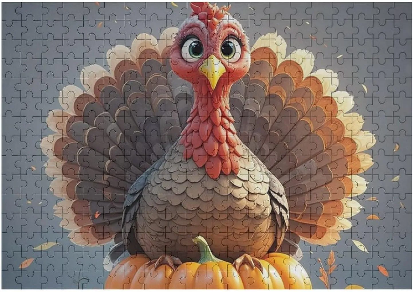 Wall Art Home Decor for Puzzle Lovers, Family, Friend Creative Gift Toys Pumpkin Turkey Wooden Puzzles for Adults 300 frigid PCS Unique Shape Puzzles 