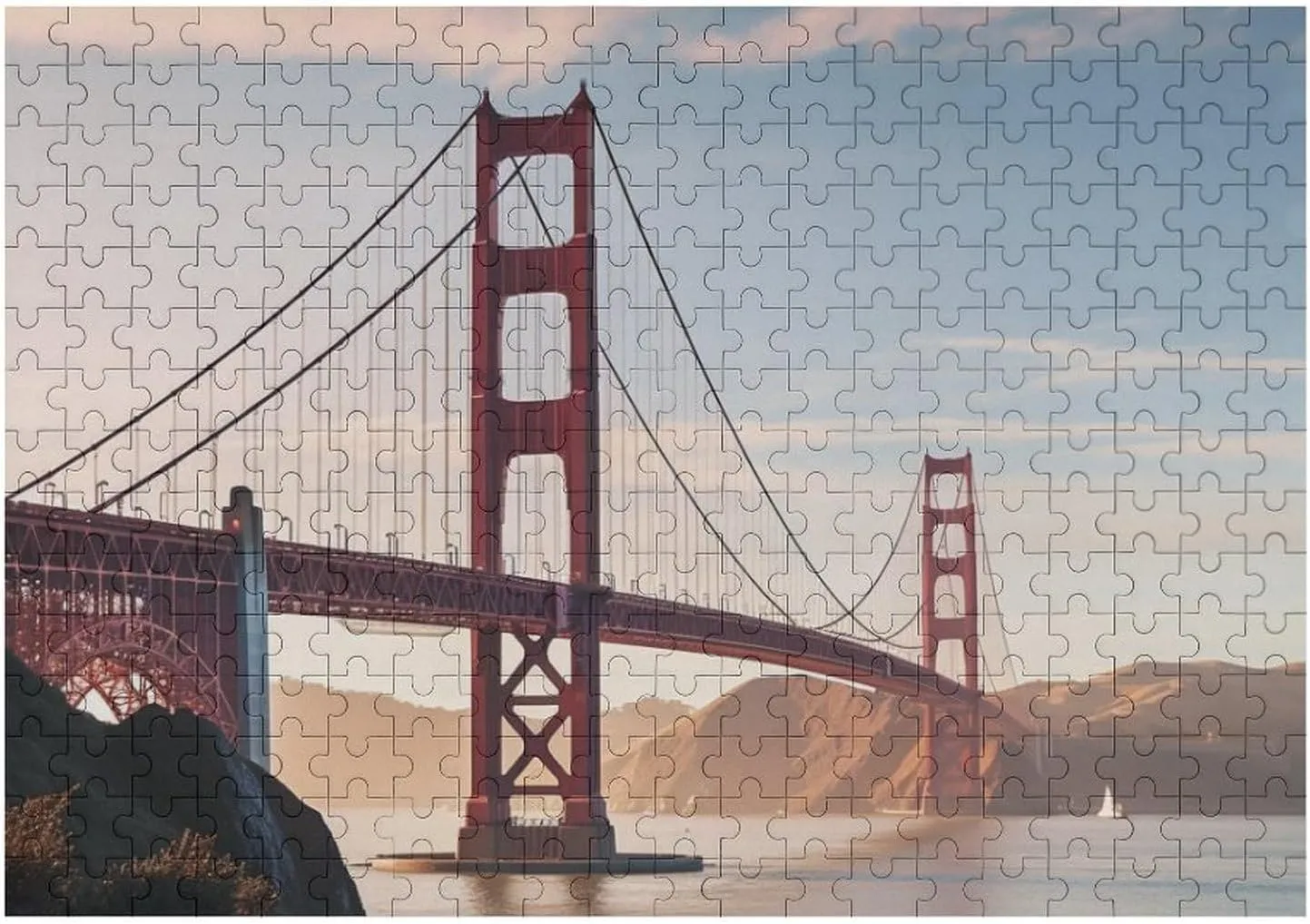 Wall Art Home Decor for Puzzle Lovers, Family, Friend Creative property postmaster Gift Toys Golden Gate Bridge Wooden Puzzles for Adults 300 PCS Unique Shape Puzzles 