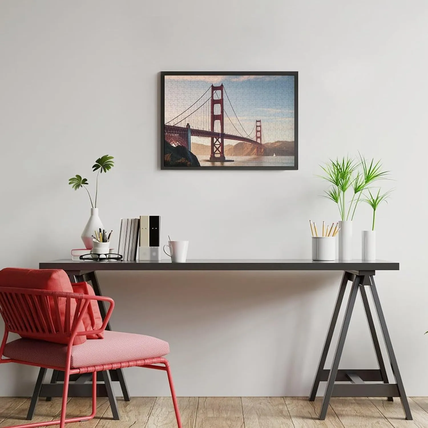 Wall Art Home Decor for Puzzle Lovers, Family, Friend Creative property postmaster Gift Toys Golden Gate Bridge Wooden Puzzles for Adults 300 PCS Unique Shape Puzzles 