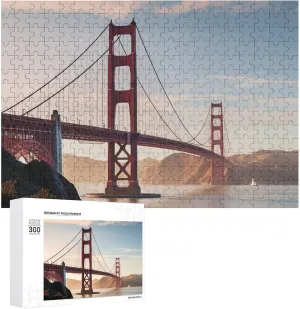 Wall Art Home Decor for Puzzle Lovers, Family, Friend Creative property postmaster Gift Toys Golden Gate Bridge Wooden Puzzles for Adults 300 PCS Unique Shape Puzzles 