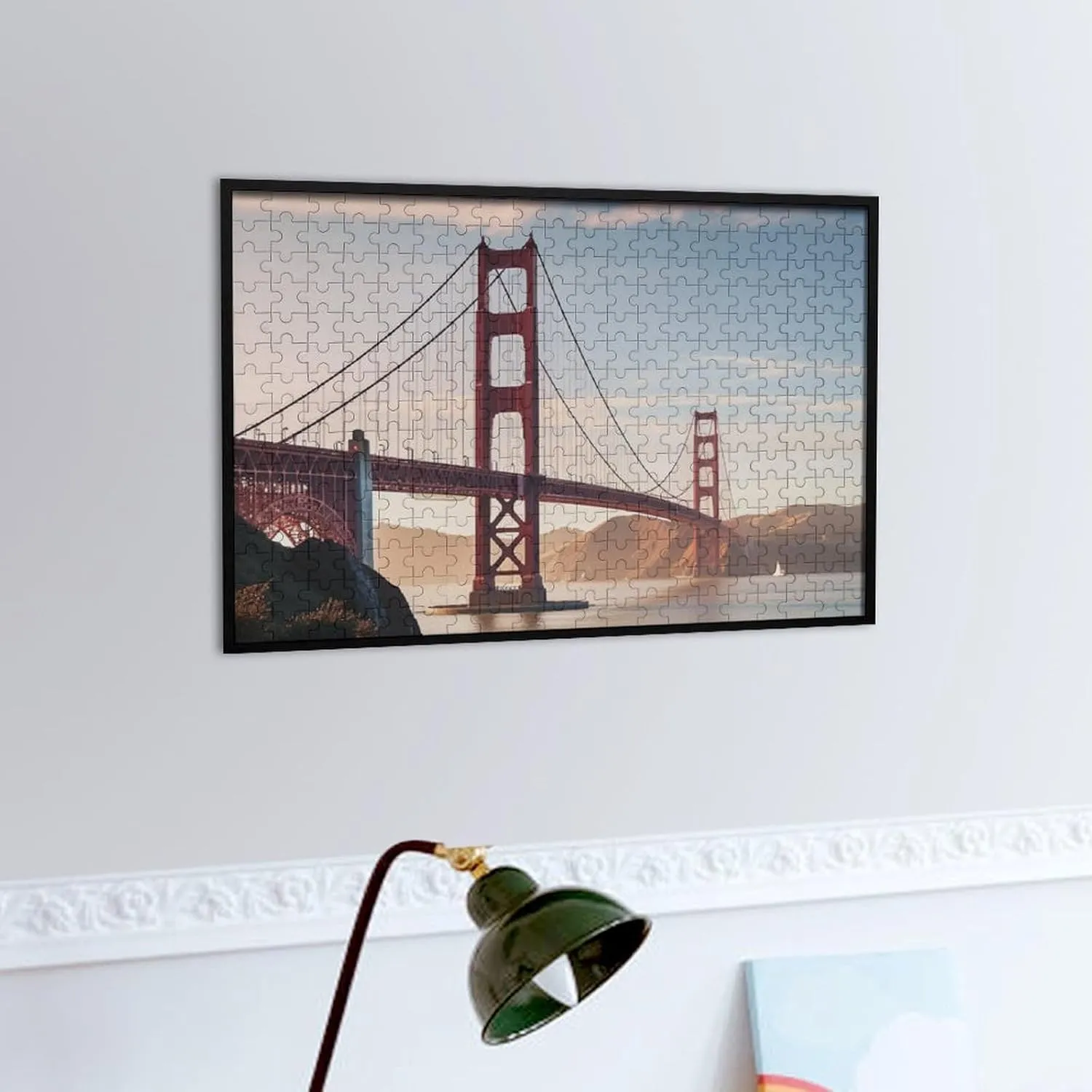 Wall Art Home Decor for Puzzle Lovers, Family, Friend Creative property postmaster Gift Toys Golden Gate Bridge Wooden Puzzles for Adults 300 PCS Unique Shape Puzzles 