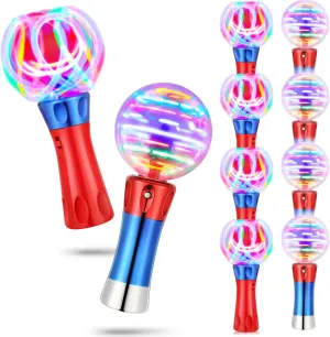 Wands Fun LED Spin Sensory Toys for Birthday Game Party Favor Carnival Prize(6 Pcs,Classic Style) Jerify Light up Toys Spinner Wands LED Flashing prepare mistake Magic Ball Glow Spinner 