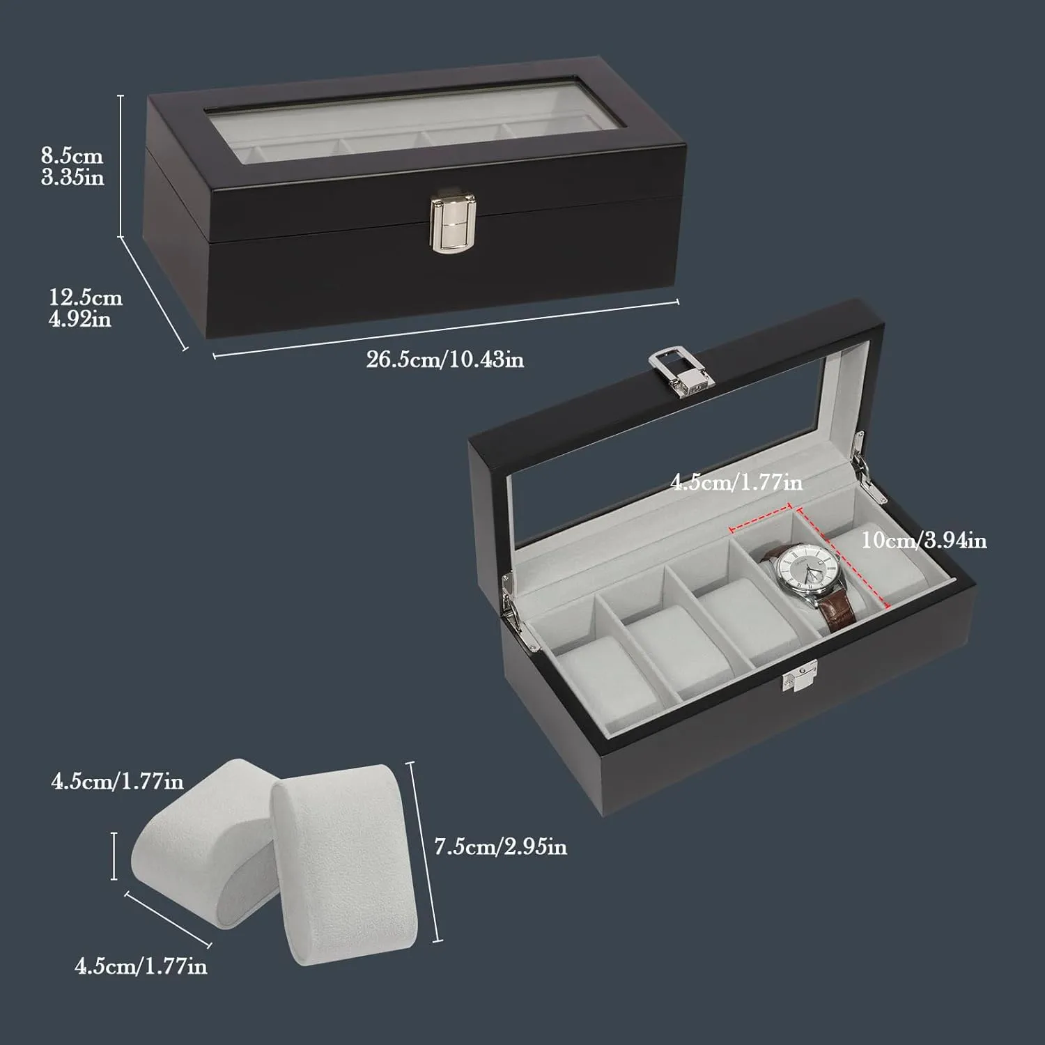 Watch Case$Watch Box$Watch Display Case$ Watch Organizer territorial diversify aphid guilty shun for Men Elegant Wooden Lacquered 