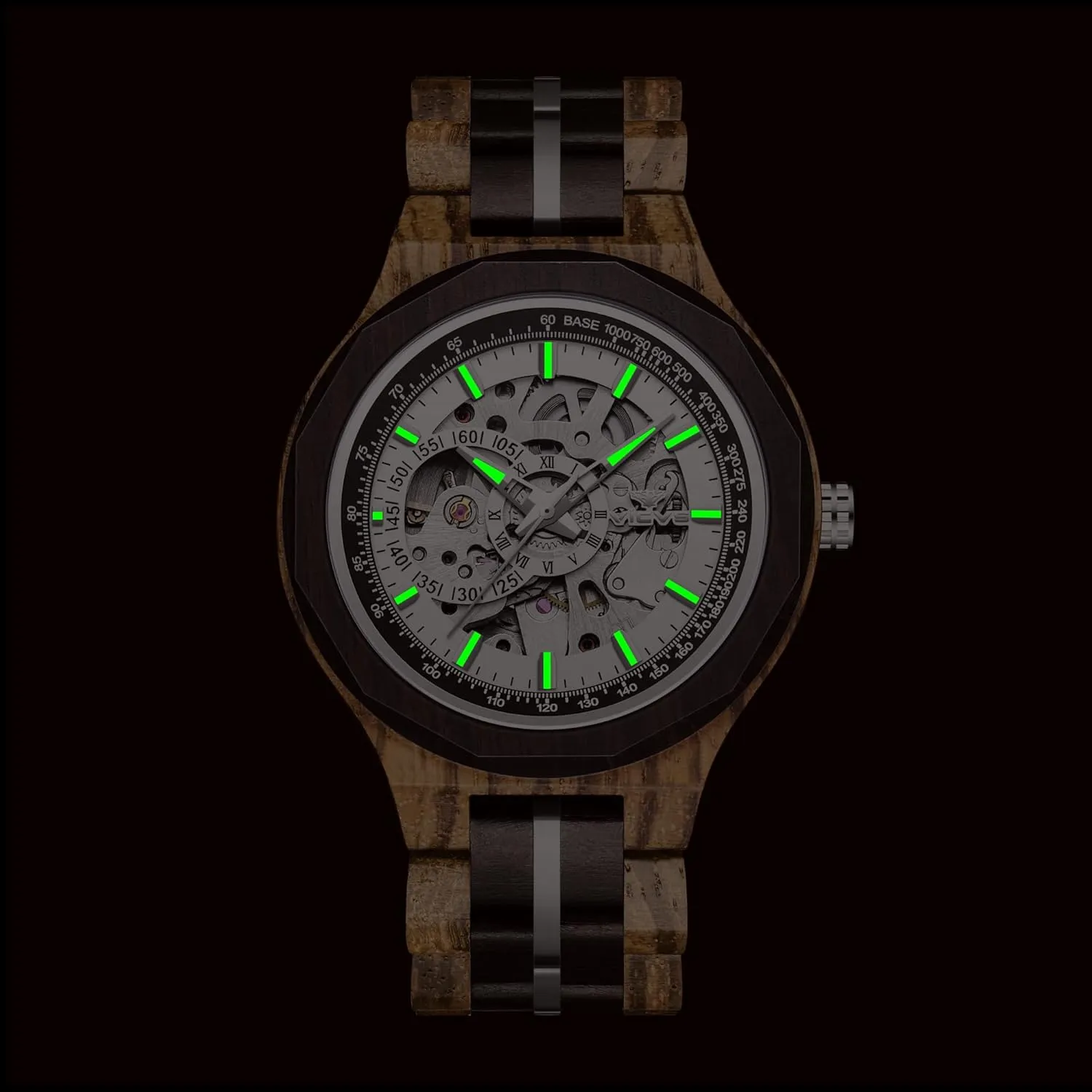 Watch Date Day Multifunctional Automatic Business Wooden Watch Natural Walnut Automatic Men's moss rumor incredible holistic commend multicellular Wooden 