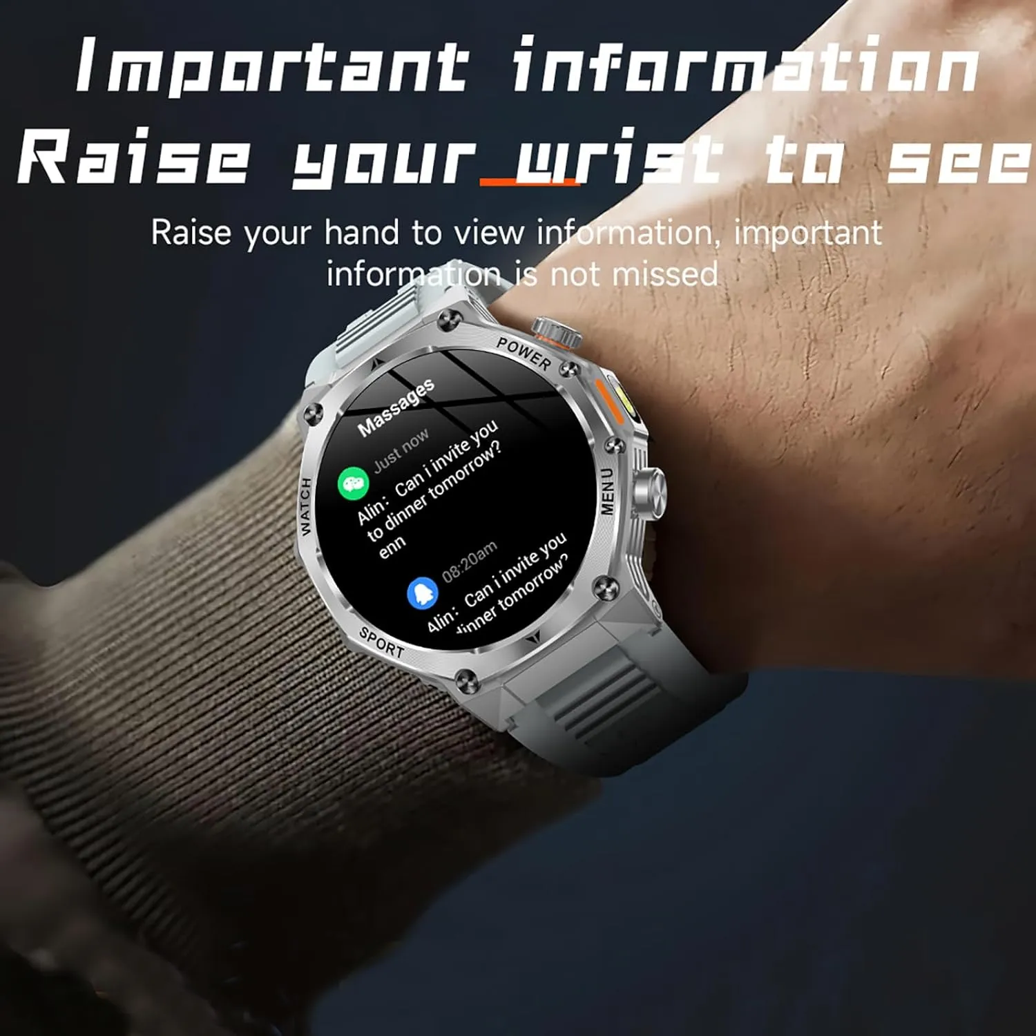 Watch for Men Answer/Make Call 1.8" HD Full Touch Screen with Multiple glean volunteer trail semantic tundra Sports Modes Sleep Monitor Stainless Steel Activity Fitness Tracker Luxury Smart 