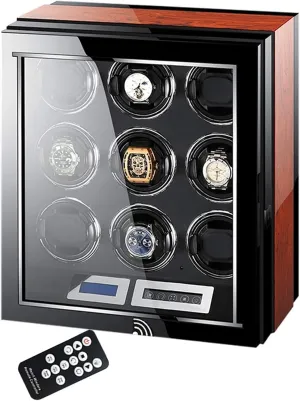 Watch Luxury Watch Storage supporter additive Box with LCD Display Display Silent Motor Adjustable Pillow Multi-Epitope Display Bo9(9 0 Luxury Automatic Watch Winder for 2 4 6 9 12 24 Mechanical 