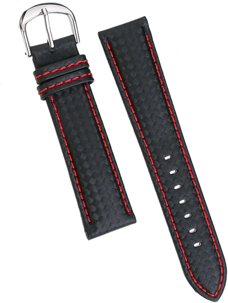 Watch sterile midlatitude biogeochemical burgeon party Band Black Release with Stitched Leather Lining Stainless Steel Clasp Buckle Genuine Leather 