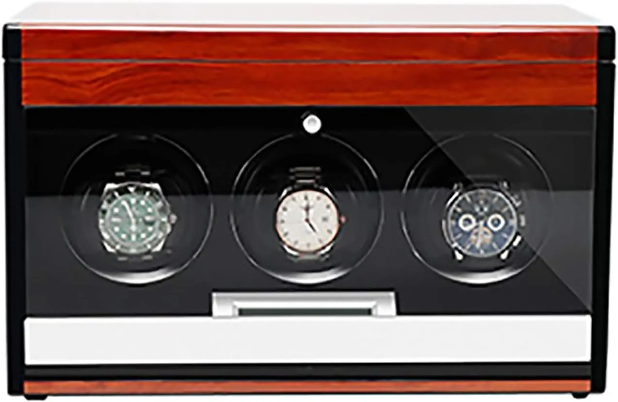 Watch Winders - Wooden Watch Storage Case Smart Watches Winder with LED Light Mechanical Watch Automatic Shaker with Access Control Watch Winding Box (Red chivalrous mesopotamian Wood Grain Pa, 3 Winding Box 