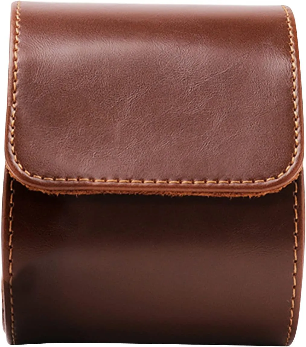 Waterproof sumptuous pitch Watch Travel Case Single Watch Box Organizer Accessory ZEZEFUFU Luxury Leather Watch Storage Box 