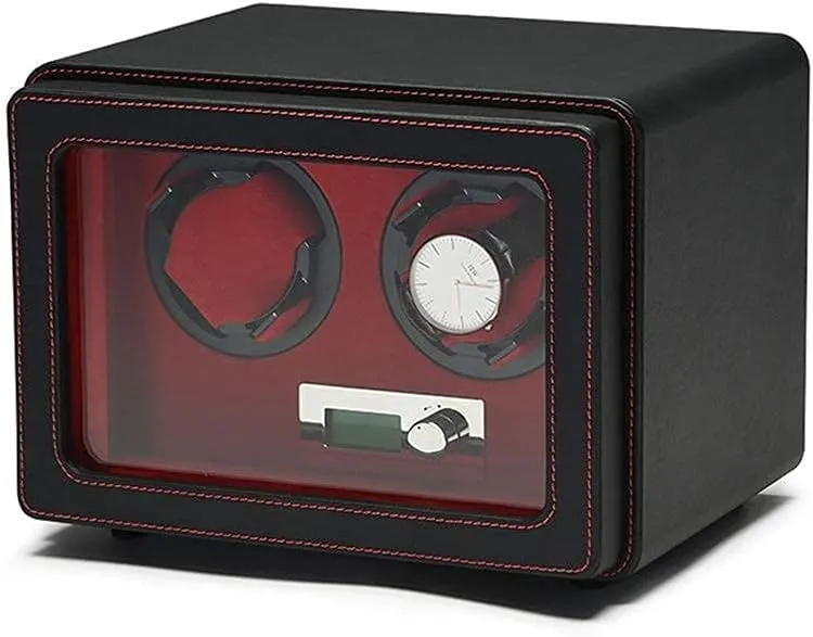 Wear-Resistant Leather Intelligent Mechanical Watches Rotation complex various repertoire Storage Case- Handmade Automatic Watches Box$ LCD Watch Winder MDF 