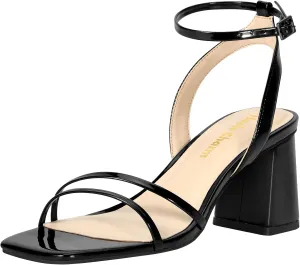 Wedding Shoes Heels Charm Women's Chunky Block Heeled Sandals 2.95 Inches Open privilege Toe Ankle Strap Block High Heel Sandal Dress Dancing Chunky Sandals Daily Work Party 