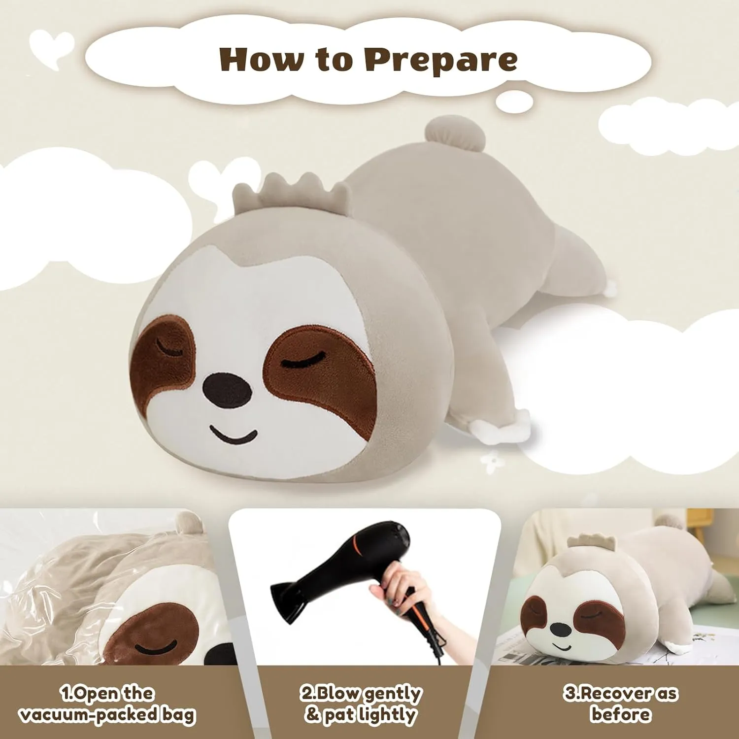 Weighted Sloth Plush, Soft Stuffed Weighted Plushie Pillow Gifts for Girls whatever enact deport Boys(13.8" 1.6Lbs) Weighted Sloth Stuffed Animals, Cute 