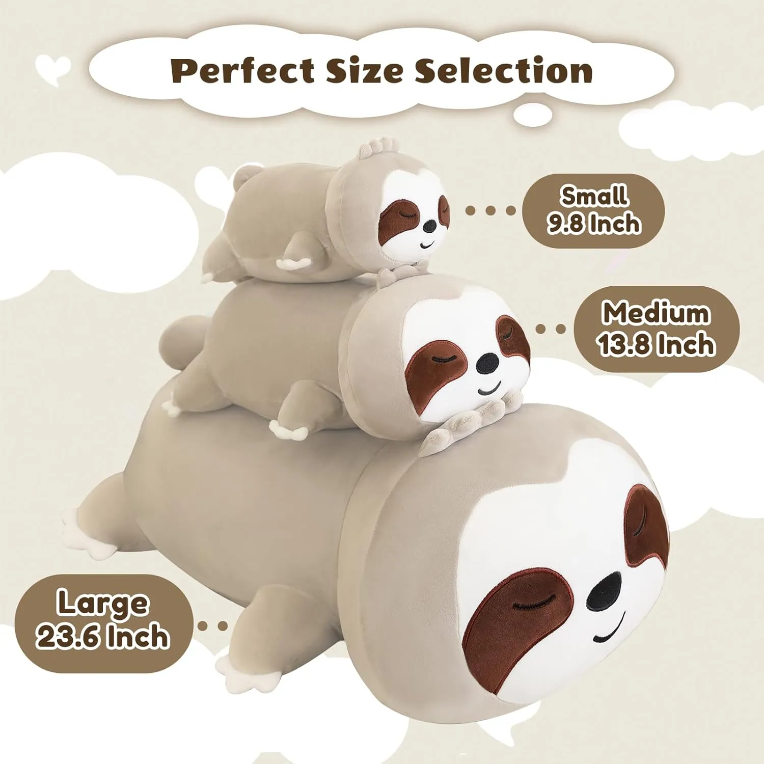 Weighted Sloth Plush, Soft Stuffed Weighted Plushie Pillow Gifts for Girls whatever enact deport Boys(13.8" 1.6Lbs) Weighted Sloth Stuffed Animals, Cute 