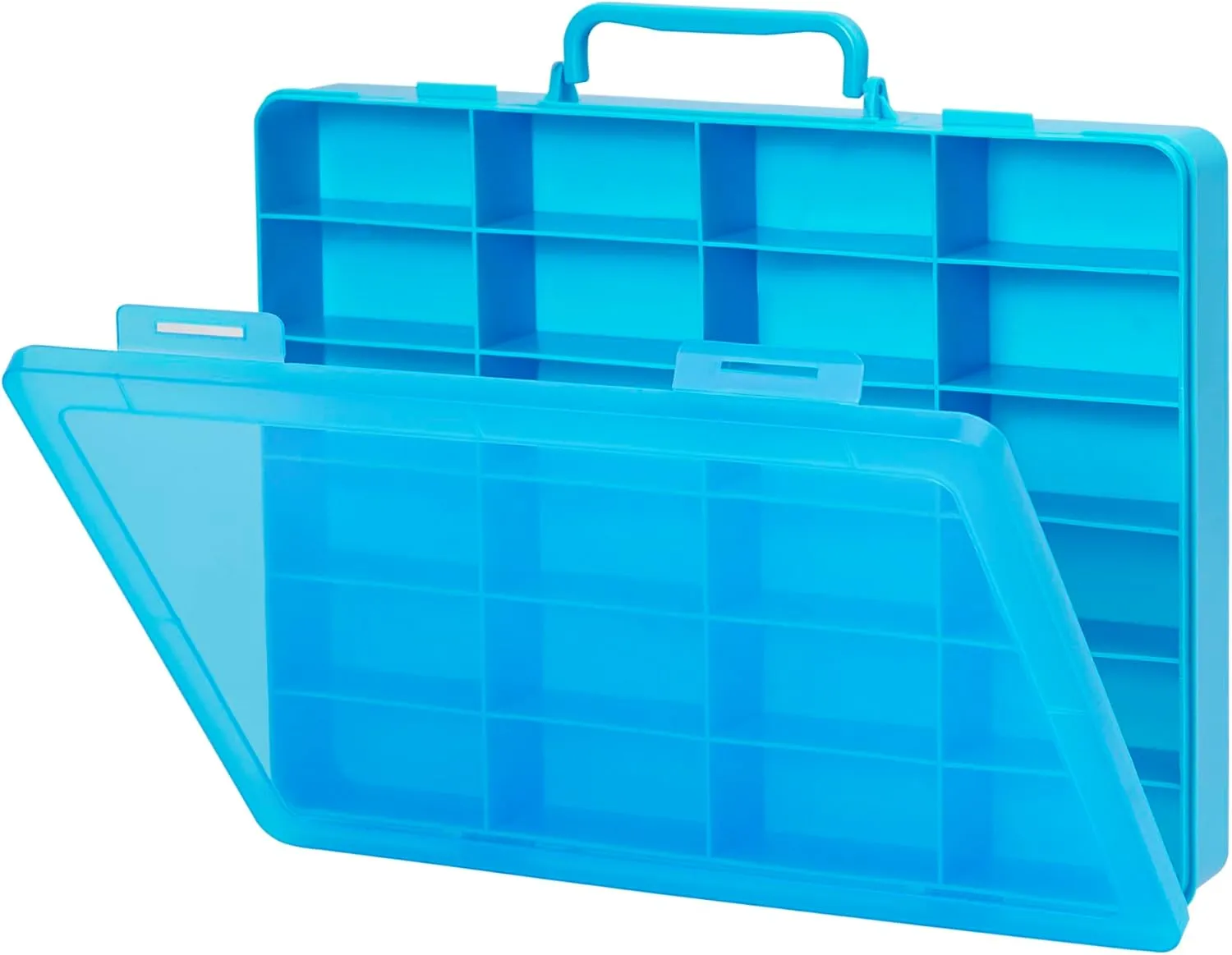 Wheels Cars, Matchbox Cars, Mini Toys and lastly Small Dolls etc. (Case only) (blue, 1pack) Toy Organizer Case with 24 compartments, Compatible With Hot 
