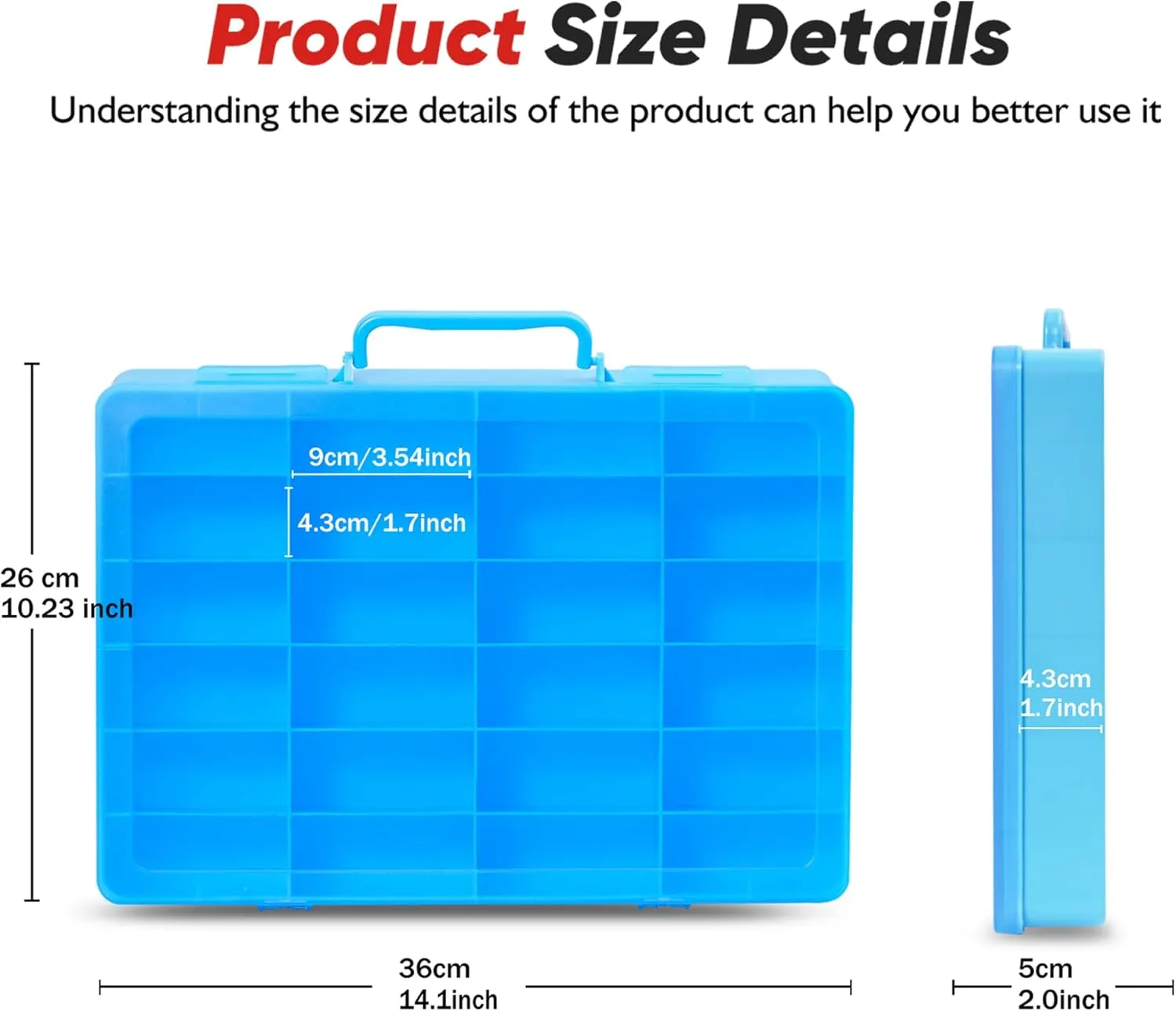 Wheels Cars, Matchbox Cars, Mini Toys and lastly Small Dolls etc. (Case only) (blue, 1pack) Toy Organizer Case with 24 compartments, Compatible With Hot 