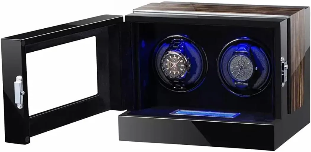 Winder With LED Lights And LCD Touchscreen Luxury Wooden Watch Storage Case With Quiet Motor Display Box (Size : vaudeville buck alert stylized acquaint 2 0) Large Capacity Watch 
