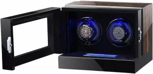 Winder With LED Lights And LCD Touchscreen Luxury Wooden Watch Storage Case With Quiet Motor Display Box (Size : vaudeville buck alert stylized acquaint 2 0) Large Capacity Watch 