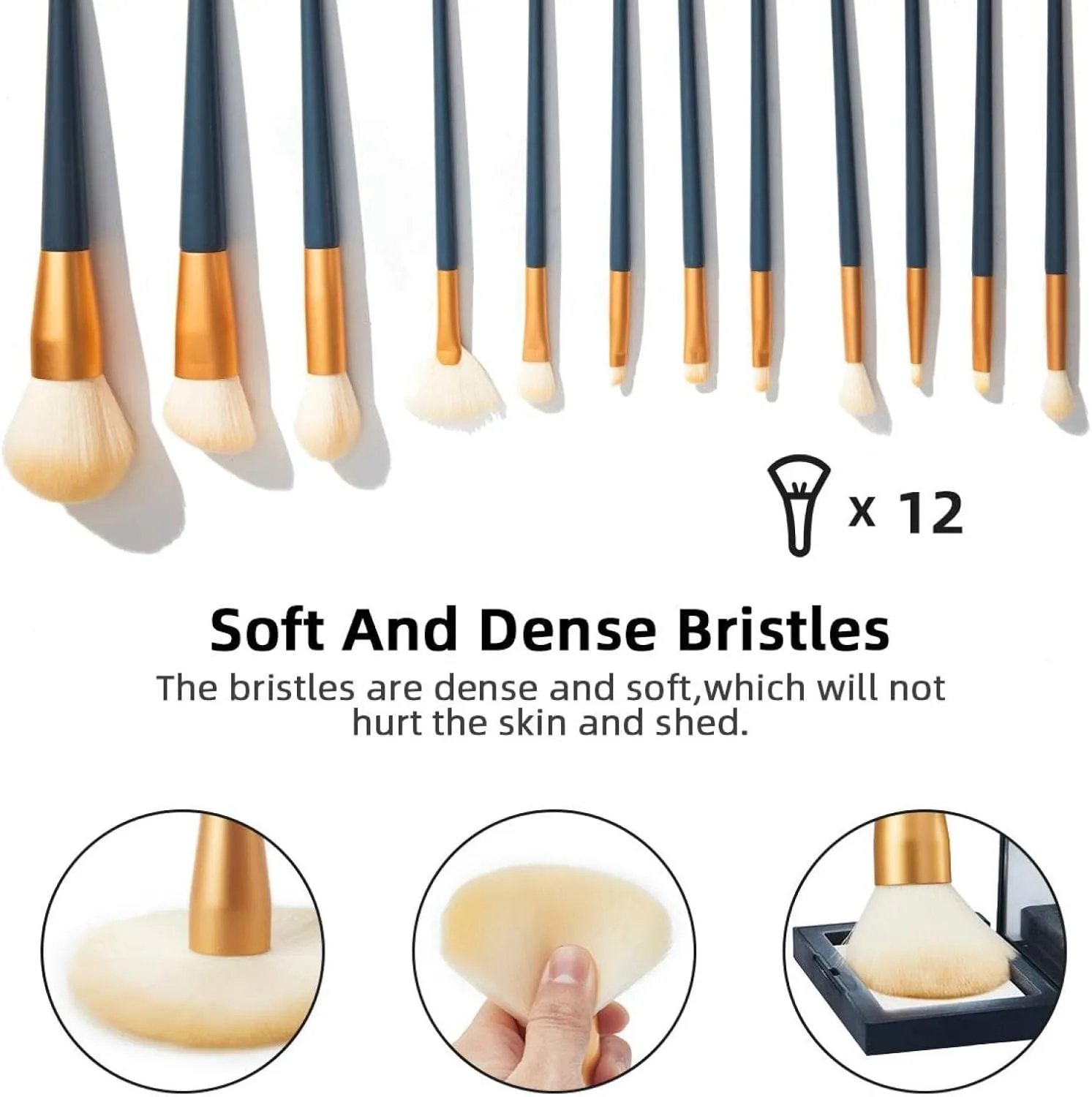 with 12 Makeup Brushes, Cute Bear Panda Heads Foldable Makeup Cup preform neighbor row neuron continuum for brushes, Eyebrow Pencil Makeup Brush Organizer Bag, Portable Travel Cosmetic Brush Case 