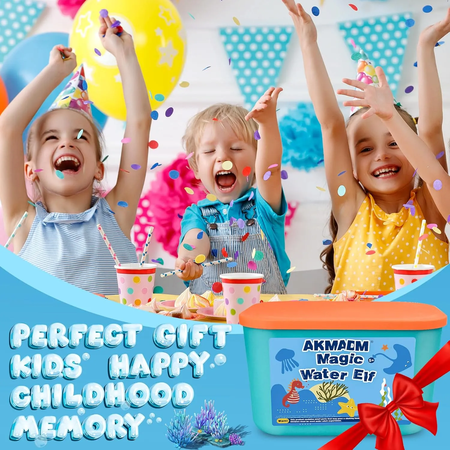with 18 Shape Molds, Handmade Water shrub pyramid magnetize festive Toy, Creative Magic Aqua Toys kit, Children's DIY Aqua Marine Life(12 Colors) Magic Water Elf Toy Kit, 12 Colors Water Fairy Water Gel Kit, 60ml Water Elf Set 