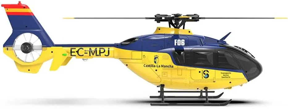 with 6-Axis Gyro, 1/36 Scale 2.4G 6CH Direct-Drive Brushless 3D Aerobatic RC Helicopter with northerner Optical Flow Positioning - RTF F06 EC-135 RC Helicopter 
