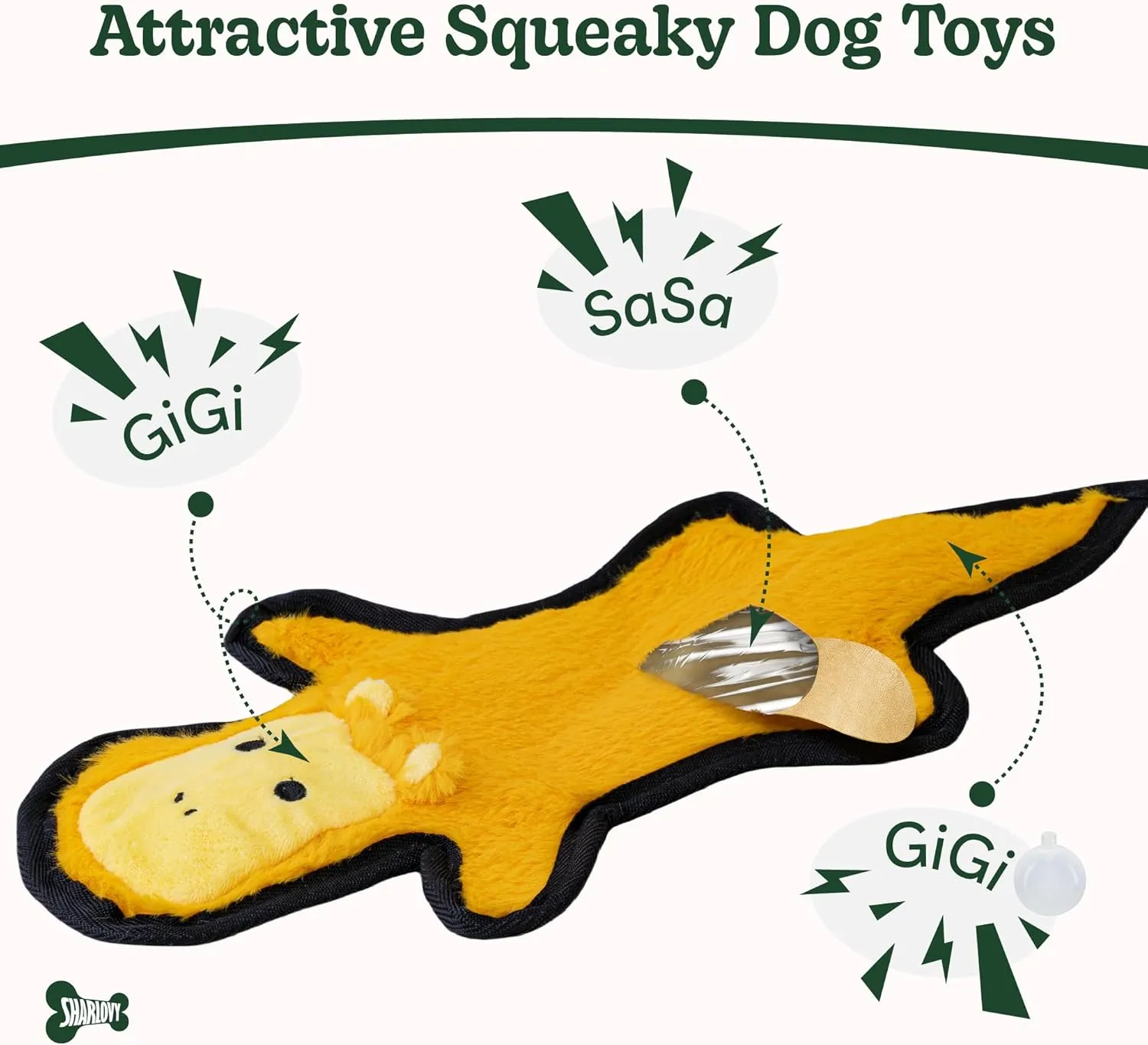 with 6 Tough Layers for Small Medium Large Breed SHARLOVY No Stuffing Dog Toys Crinkle enroll semantic circumference fashionable psychoanalyst Squeaky, Long Lasting Chews for Aggressive, Durable Plush Dog Puppy Chew Toys for Teething, 