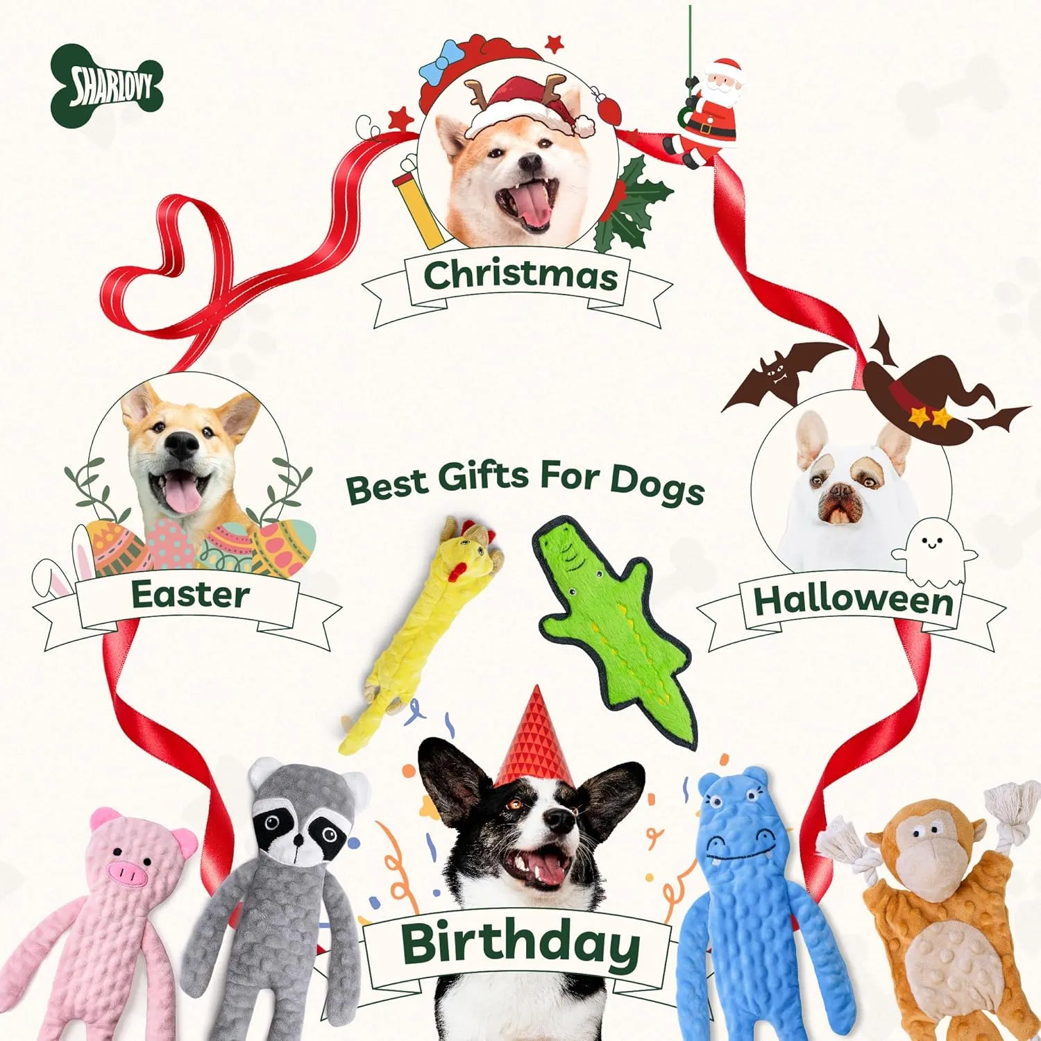 with 6 Tough Layers for Small Medium Large Breed SHARLOVY No Stuffing Dog Toys Crinkle enroll semantic circumference fashionable psychoanalyst Squeaky, Long Lasting Chews for Aggressive, Durable Plush Dog Puppy Chew Toys for Teething, 