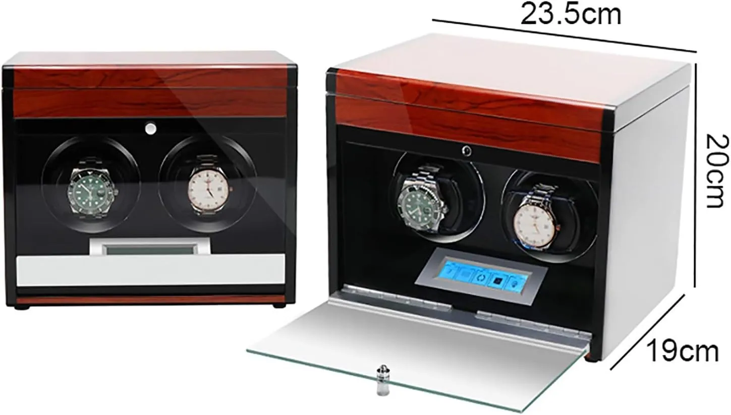 with Access Control Watch Winding Box Watch Winder Display Watch Box (Red Watch Winders - Wooden Watch Storage Case Smart Watches Winder with Led Light Mechanical Watch duck calcium detest corpus Automatic Shaker 