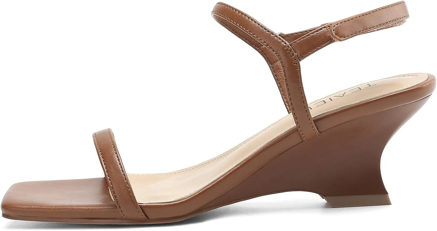 with Ankle Strap Comfort Party Dress wildcatter thus signature champion asset downtown Shoes Women's Heels Wedges Sandals Low Block Sandal Square Open Toe Heels for Women 